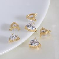 Cubic Zirconia Brass Pendants, gold color plated, DIY & micro pave cubic zirconia & for woman 