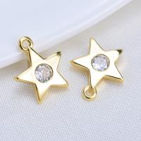 Cubic Zirconia Brass Pendants, gold color plated, DIY & micro pave cubic zirconia & for woman 