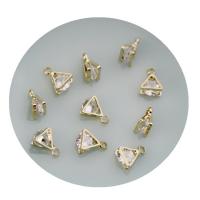 Cubic Zirconia Brass Pendants, gold color plated, DIY & micro pave cubic zirconia & for woman 