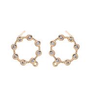 Boucles d'oreilles en Argent, laiton, Placage de couleur d'or, DIY & pavé de micro zircon & pour femme Vendu par PC