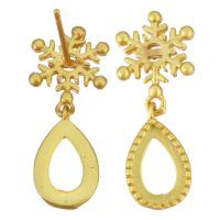 Brass Earring Drop Component, Teardrop, sang gold plated, hollow, 23mm 1mm 