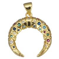 Cubic Zirconia Micro Pave Brass Pendant, gold color plated, micro pave cubic zirconia Approx 3.5mm 