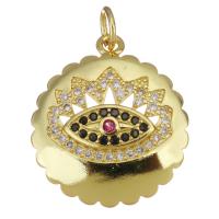 Cubic Zirconia Micro Pave Brass Pendant, gold color plated, micro pave cubic zirconia Approx 3.5mm 