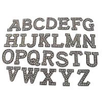 Sewing -on -Patch, Polyester, mit Strass, Alphabet-Buchstabe, DIY & verschiedene Stile für Wahl, keine, 44*55mm, verkauft von PC