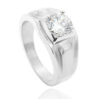 Cubic Zirconia Stainless Steel Finger Ring, polished, fashion jewelry & with cubic zirconia 