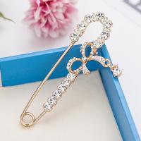 Zinc Alloy Jewelry Brooch, with Rhinestone, plated & micro pave rhinestone & for woman 