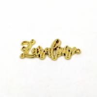 Buchstabe Zinkkegierung Schmuckverbinder, Zinklegierung, Alphabet-Buchstabe, plattiert, DIY, goldfarben, 35*15, verkauft von PC