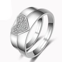 Anillos para Pareja, metal, chapado en color de plata, diferentes estilos para la opción & para mujer, tamaño:10-14, Vendido por UD