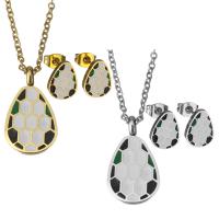 Fashion Stainless Steel Jewelry Sets, Stud Earring & necklace, Snake, plated, for woman & enamel 2mm Approx 16 Inch 