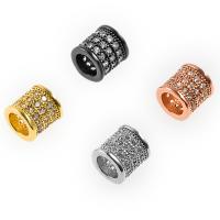 Cubic Zirconia Micro Pave Brass Beads, plated, DIY & micro pave cubic zirconia 