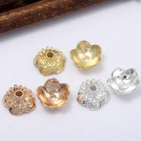 Brass Bead Cap, Flower, plated, DIY 6*10mm 