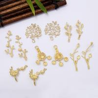 Brass Hair Accessories DIY Findings, Bouquet, plated golden, 20*22mm 