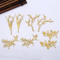 Brass Hair Accessories DIY Findings, Branch, plated golden, 35.45mm 