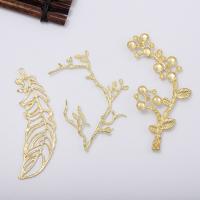 Brass Hair Accessories DIY Findings, Branch, plated golden, 40*70mm 