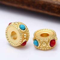 Brass Jewelry Beads, Donut, plated, DIY 4*8mm 