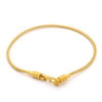 Brass Bracelets, Donut, plated, DIY, golden, 2mm 