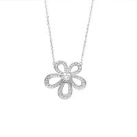 Titanium Steel Jewelry Necklace, Flower, fashion jewelry & for woman & with rhinestone, rose gold color, 21cm-50cm 