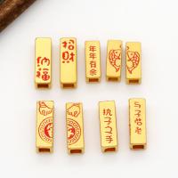 Brass Tube Beads, Rectangle, plated, DIY golden, 14*5uff2duff2d 