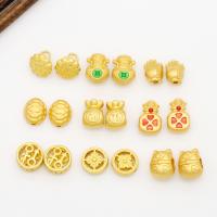 Beaucoup de perles de cuivre, laiton, Placage, DIY & styles différents pour le choix, doré, 13*11mm, Vendu par PC