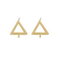 Brass Earring Drop Component, Triangle, gold color plated, DIY & micro pave cubic zirconia & hollow, nickel, lead & cadmium free 10mm Approx 1mm 