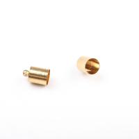 Brass End Cap, Round, plated, DIY, golden, 7*11mm 