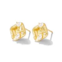 Brass Earring Drop Component, gold color plated, DIY & micro pave cubic zirconia, nickel, lead & cadmium free Approx 1mm 