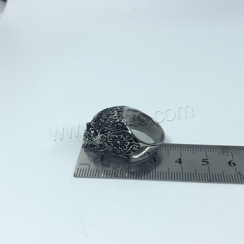 Titan Stahl Fingerring, Titanstahl, Schädel, poliert, verschiedene Größen vorhanden & für den Menschen, 33mm, verkauft von PC