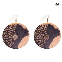 Boucle d'oreille en bois, avec alliage de zinc, bijoux de mode & pour femme, plus de couleurs à choisir, 6cmx0.3cm, Vendu par paire