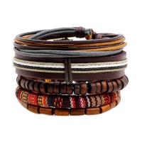 PU Leder Armband-Set, Armband, mit Wachsschnur, 5 Stück & Modeschmuck & unisex, 60mm, Länge:7.7 ZollInch, verkauft von setzen