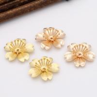 Brass Bead Cap, Flower, plated, DIY 20mm 