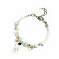 Fashion Zinc Alloy Bracelets, with Porcelain, plated & for woman & enamel, blue, 20-30mm,6mm Approx 14-20 cm 