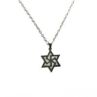 Chaîne en alliage de zinc de fer Collier Pull, Hexagram, Plaqué de couleur d'argent, unisexe & lumineux Environ 23.62 pouce, Vendu par brin