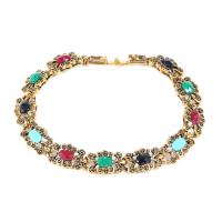 Fashion Zinc Alloy Bracelets, with Gemstone, plated, for woman 185mm Approx 7.28 Inch 