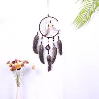 Fashion Dreamcatcher, Eisen, mit Feder, nachhaltiges, dunkle Kaffee-Farbe, 15x57mm, verkauft von PC