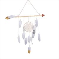 Fashion Dreamcatcher, Eisen, mit Feder, nachhaltiges, beige, verkauft von PC