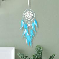 Fashion Dreamcatcher, Eisen, mit Feder, nachhaltiges, säurenblau, verkauft von PC