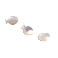 Natural White Shell Beads, Fish, polished, DIY, white 