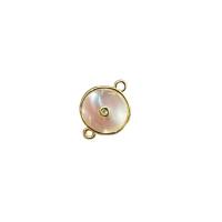 Shell Jewelry Connector, with Zinc Alloy, gold color plated, DIY 11.3mm 