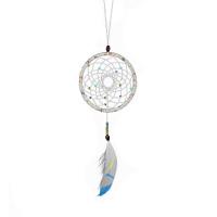 Mode Dreamcatcher, plume, avec Fil de coton, fait à la main, durable & motif tissé, blanc, Vendu par PC