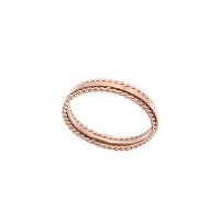 Titanium Steel Finger Ring, Round, plated, for woman, rose gold color, 52-58mm, US Ring 