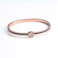 Titane bracelet en acier et bracelet, Acier titane, Rond, Placage, pour femme, couleur or rose, 55mm, Vendu par PC