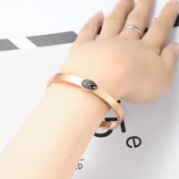 Titane bracelet en acier et bracelet, Acier titane, Rond, Placage, pour femme, couleur or rose, 55mm, Vendu par PC