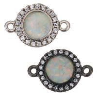 Zircon pavent Laiton Connector, avec Opale, Placage, pavé de micro zircon, plus de couleurs à choisir Environ 1mm, Vendu par PC