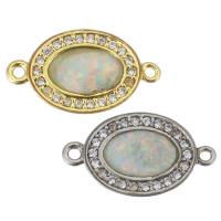 Zircon pavent Laiton Connector, avec Opale, Placage, pavé de micro zircon, plus de couleurs à choisir Environ 1mm, Vendu par PC