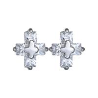 Kubischer Zirkon (CZ) Stud Ohrring, Kupferlegierung, plattiert, Micro pave Zirkonia & für Frau, keine, 10x10mm, verkauft von Paar