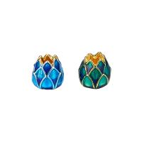 Zinc Alloy Bead Caps, gold color plated, gradient color & enamel 9mm Approx 3.3mm 