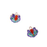 Zinc Alloy Enamel Pendants, Lock, silver color plated Approx 1.2mm 