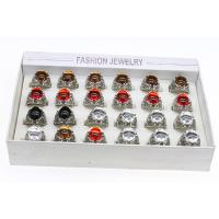 Zink-Legierung Ring Set, Harz, mit Zinklegierung, Geometrisches Muster, plattiert, unisex, gemischte Farben, 200*150*35mm, Größe:5-10, 24PCs/Box, verkauft von Box