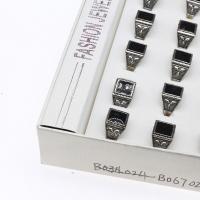 Zink-Legierung Ring Set, Harz, mit Zinklegierung, Geometrisches Muster, plattiert, unisex, gemischte Farben, 200*150*35mm, Größe:5-10, 24PCs/Box, verkauft von Box