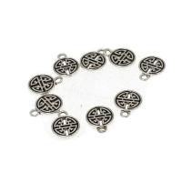 Zinc Alloy Jewelry Pendants, Round, antique silver color plated, DIY, nickel, lead & cadmium free, 12*2mm Approx 3mm 